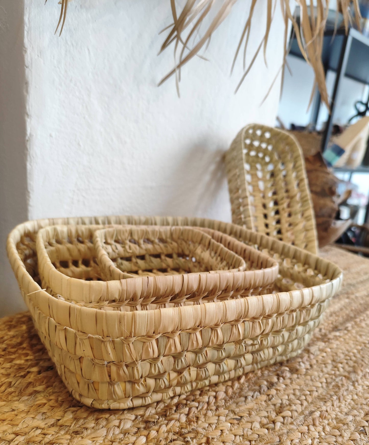 RECTANGULAR CANE BASKET: 29X26X10CM