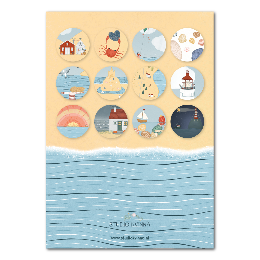 Sea and beach birthday calendar: Nederlands