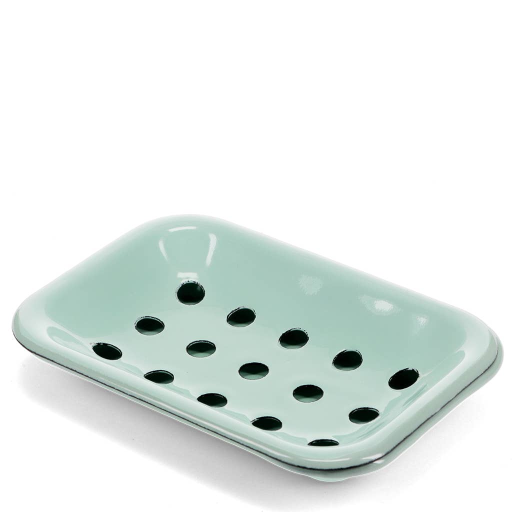 Two-part enamel soap dish - Green