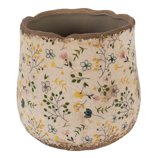 Bloempot Beige, Keramiek Ø 21x19 cm