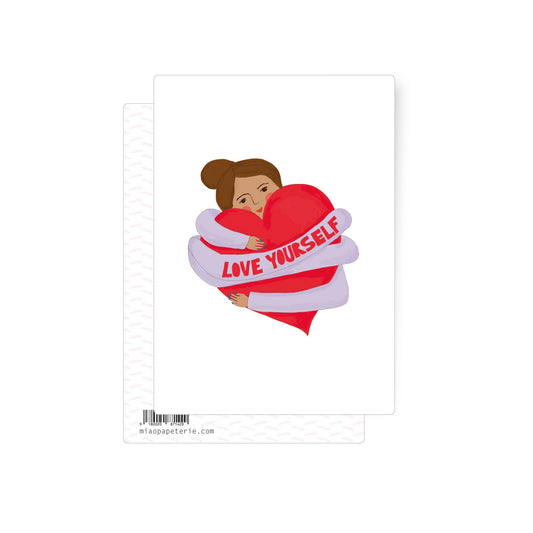 Love yourself | postcard: With envelope and cellophane cover