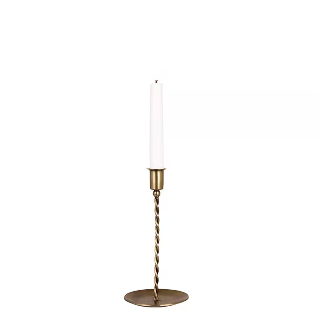 Candle Holder Estelle Antique Brass Low