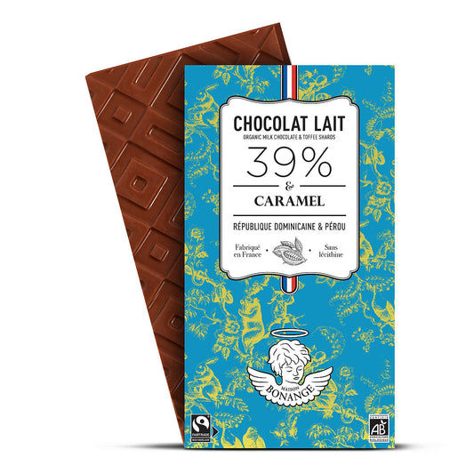 Lait 39% Bio & Éclats de caramel 80g