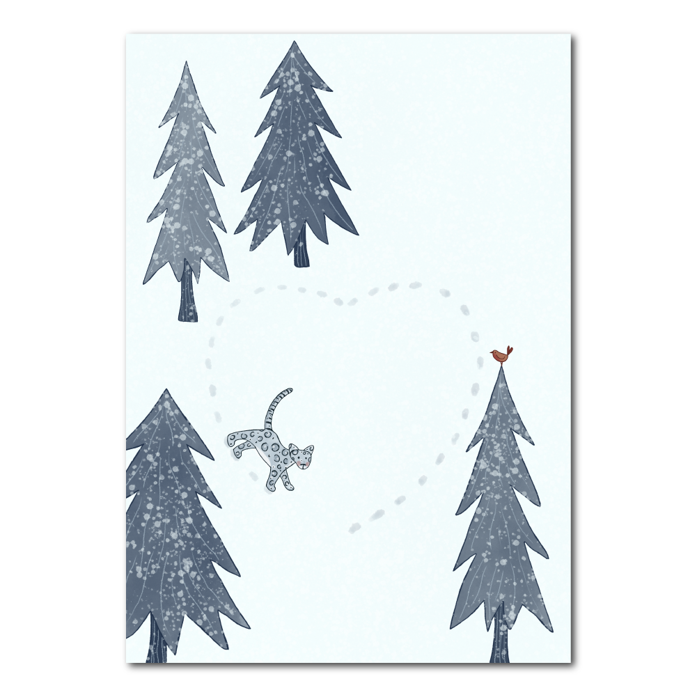 Snow Leopard with Heart | Postcard