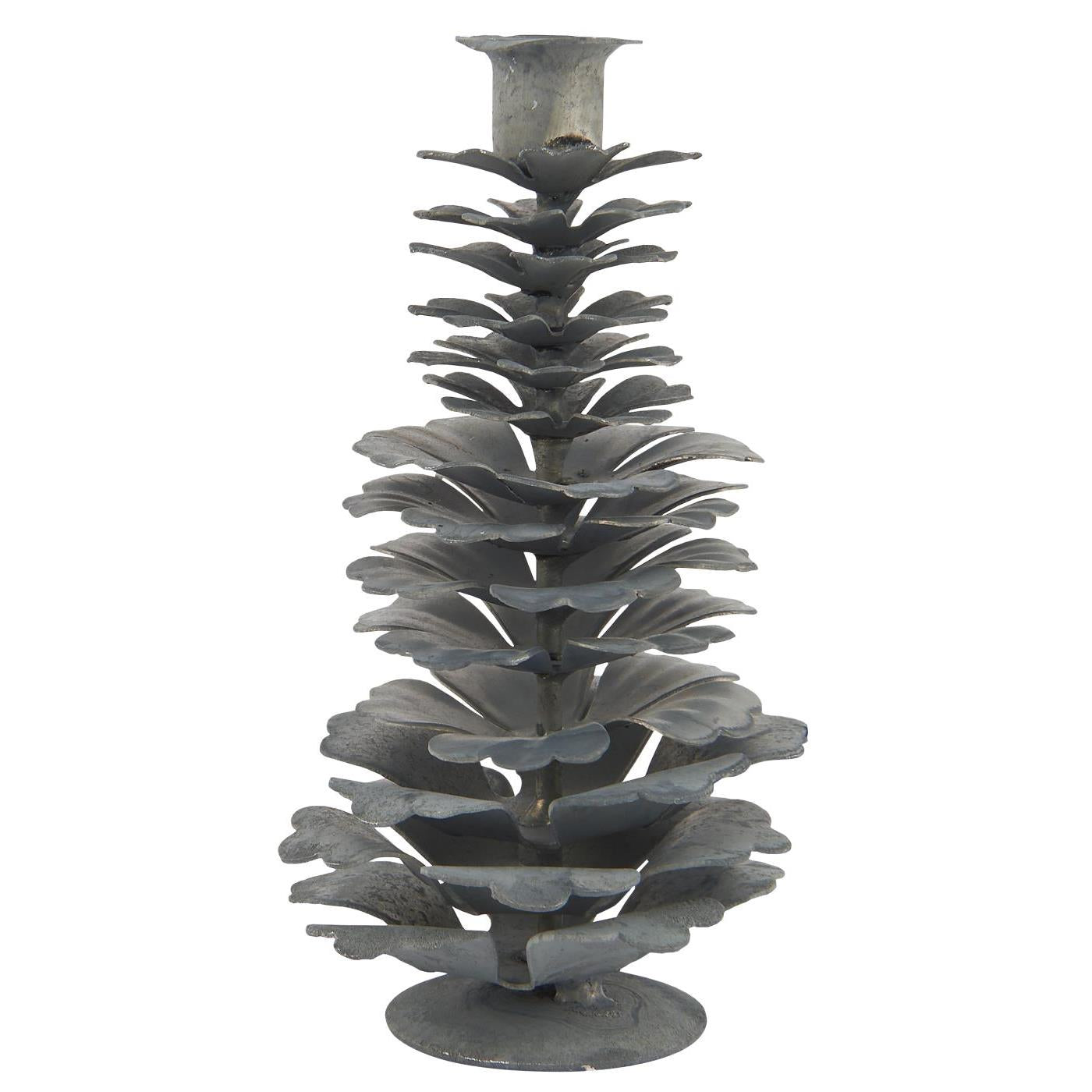 Candle holder f/1.3 cm candle cone metal tall