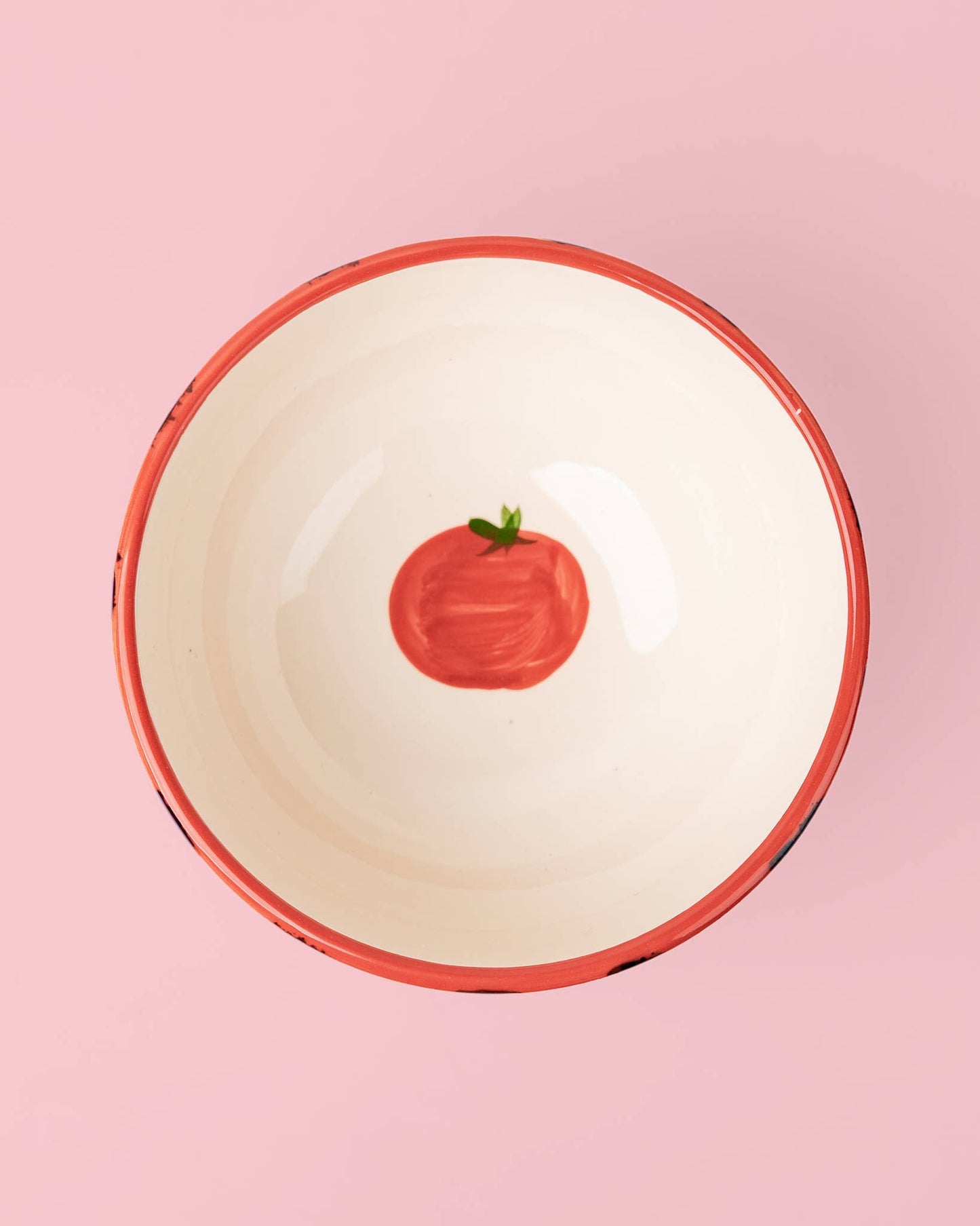 Striped Ceramic Bowl – Hand-Painted - Pomodoro