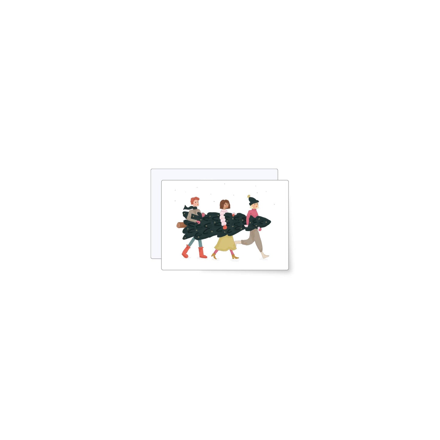 Three with a Christmas tree | mini card