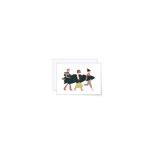 Three with a Christmas tree | mini card