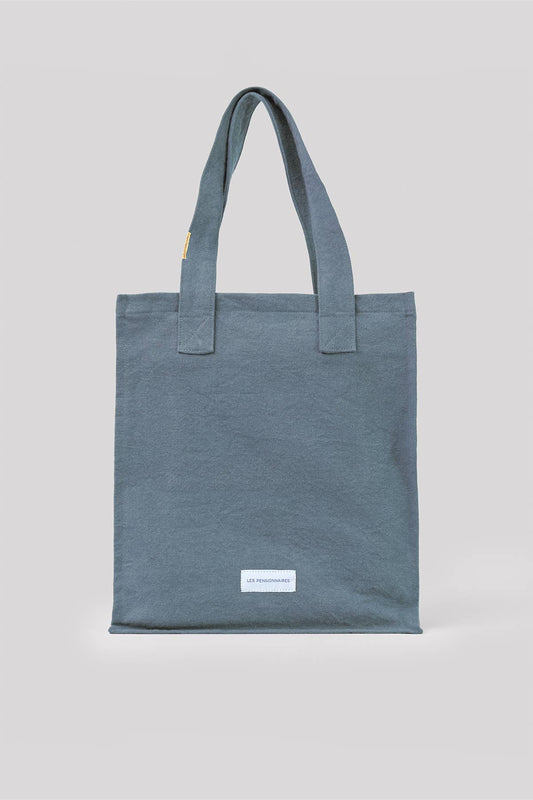 Organic Cotton Canvas Zipped Bag Plain Horizon Blue