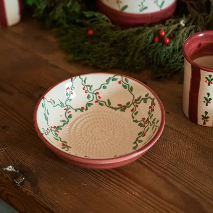 Ceramic Garlic Grater Plate - Medium Burgundy - Mistletoe