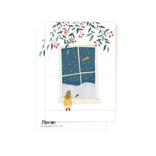 Winter window | postcard: With envelope and cellophane cover