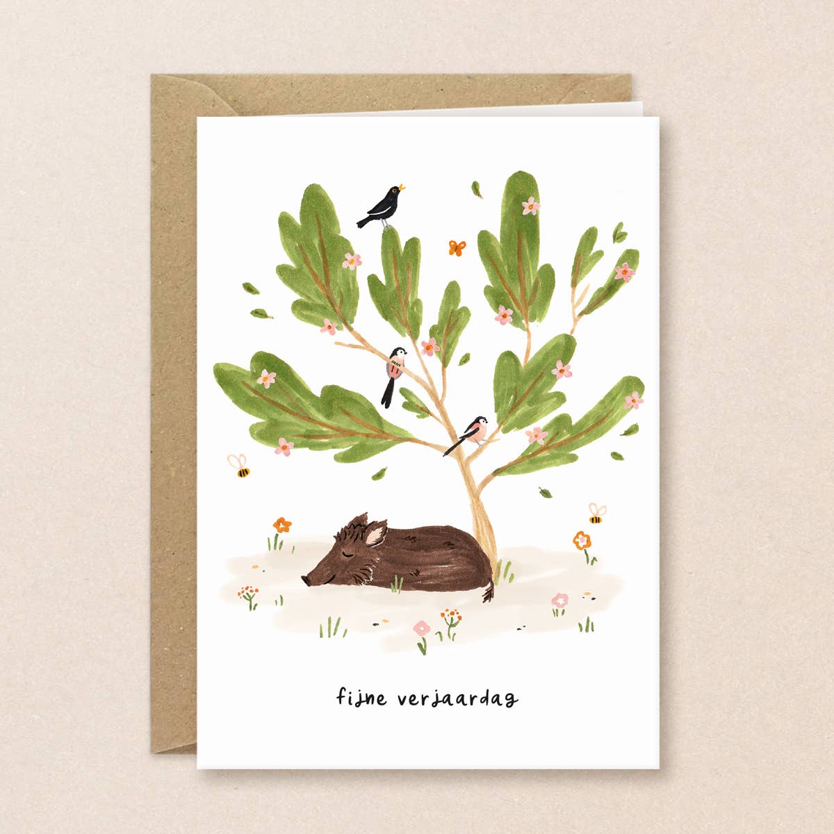 Wild Boar Birthday Card