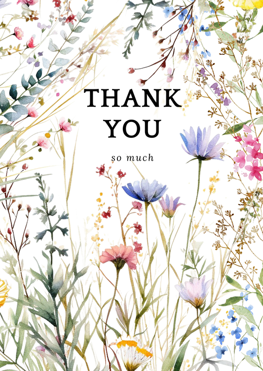 Sustainable postcard Thank you flowercard
