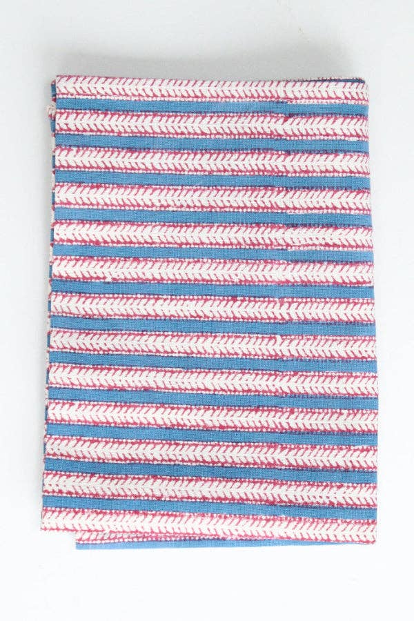 Dishcloth | Funkystripes Bright Blue | Handblockprinted