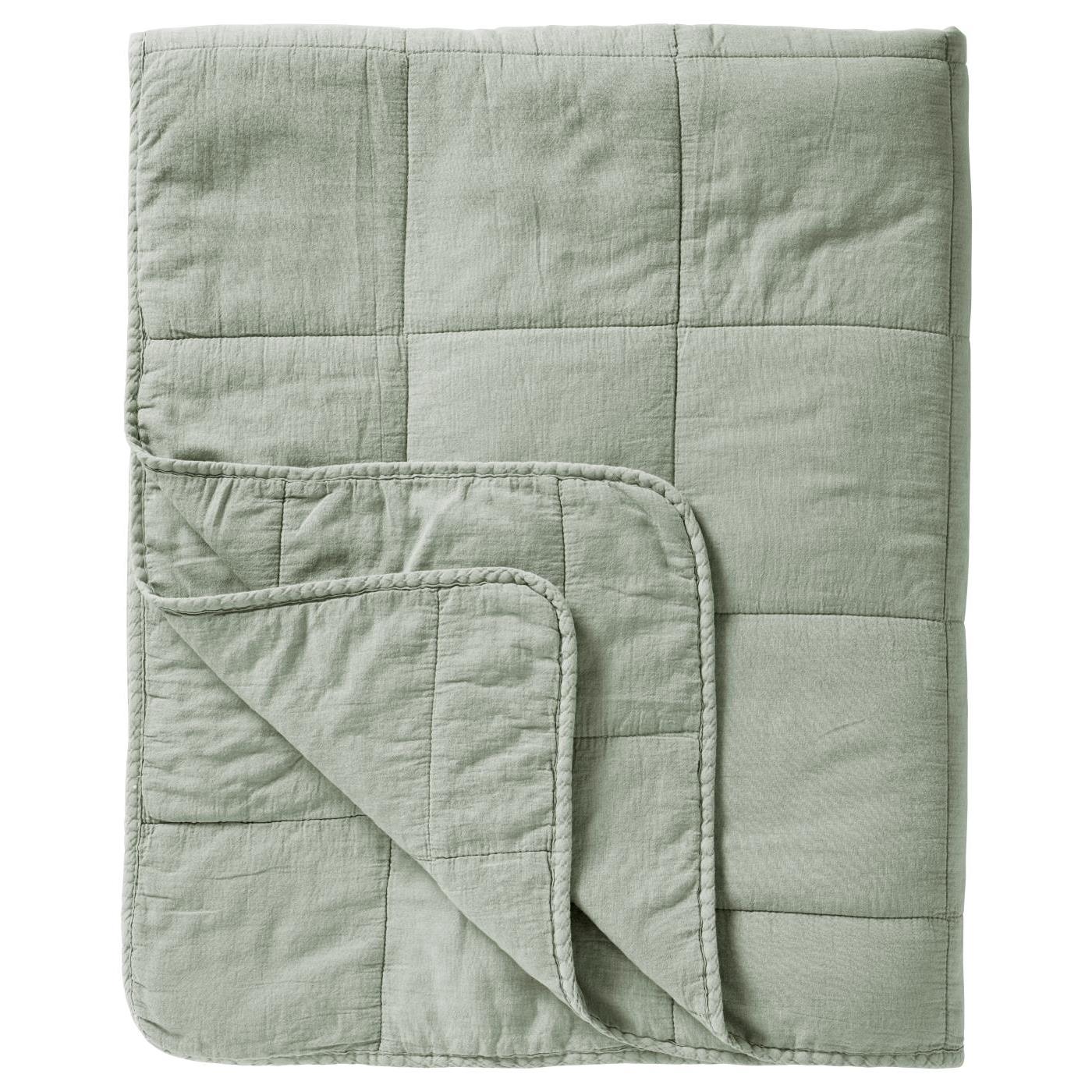 Vintage quilt bedspread double pistachio