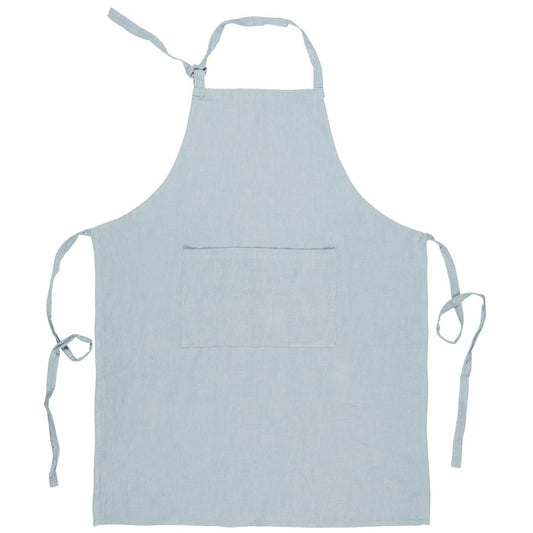 Apron w/pocket light blue