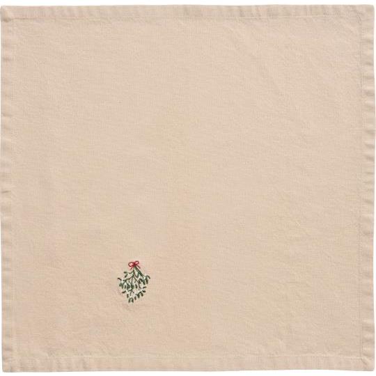 Napkin Tradition w/mistletoe linen coloured