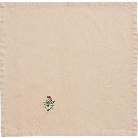 Napkin Tradition w/mistletoe linen coloured