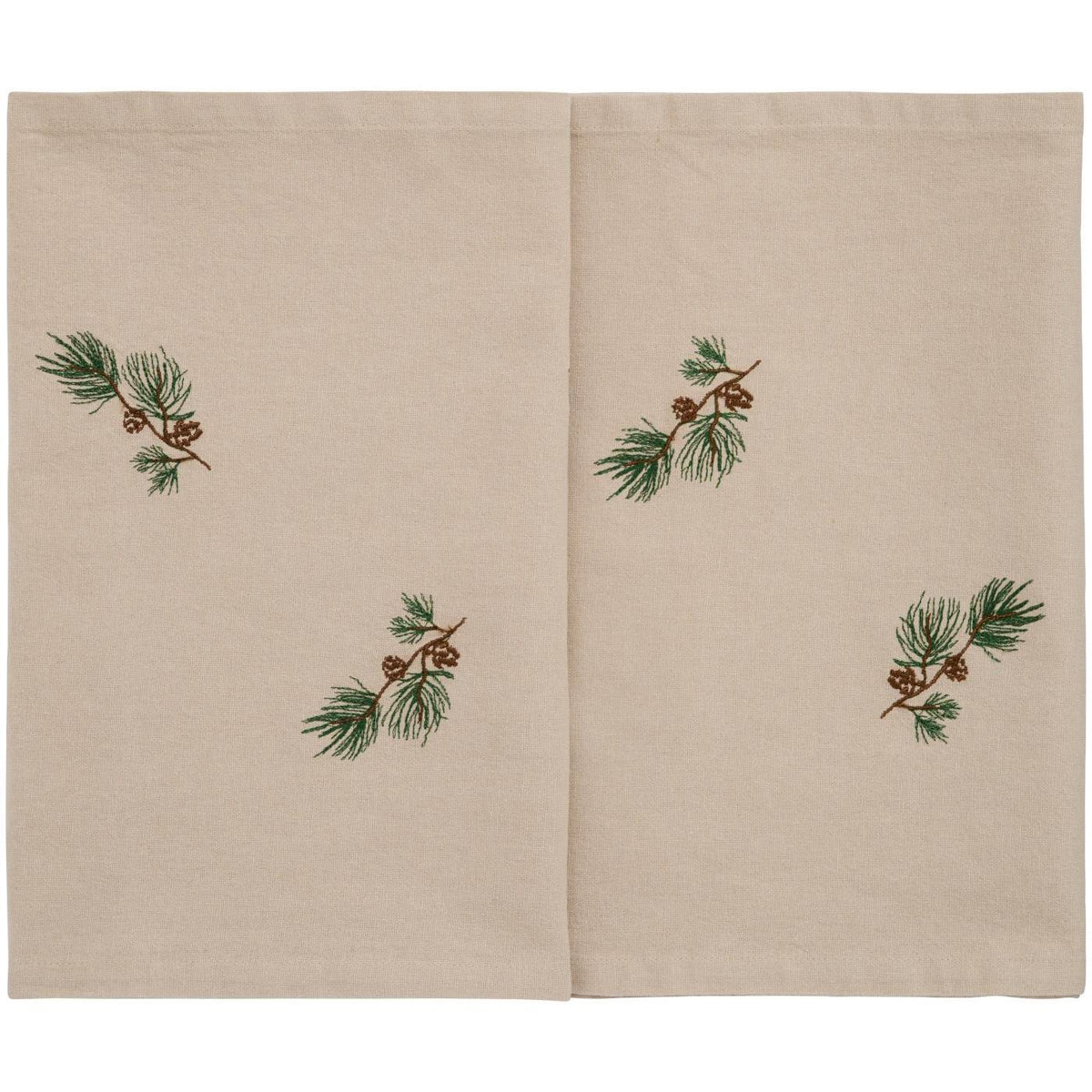 Table runner Tradition pine branches w/cones linen coloured