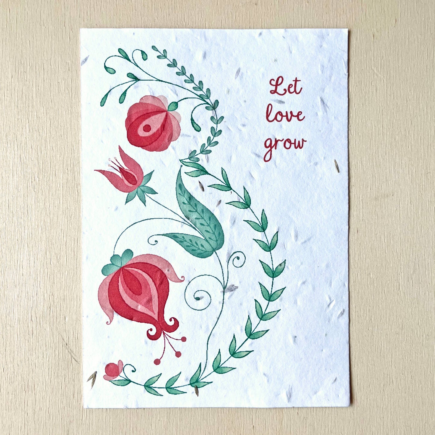 Let love grow | Growth card folklore flowers