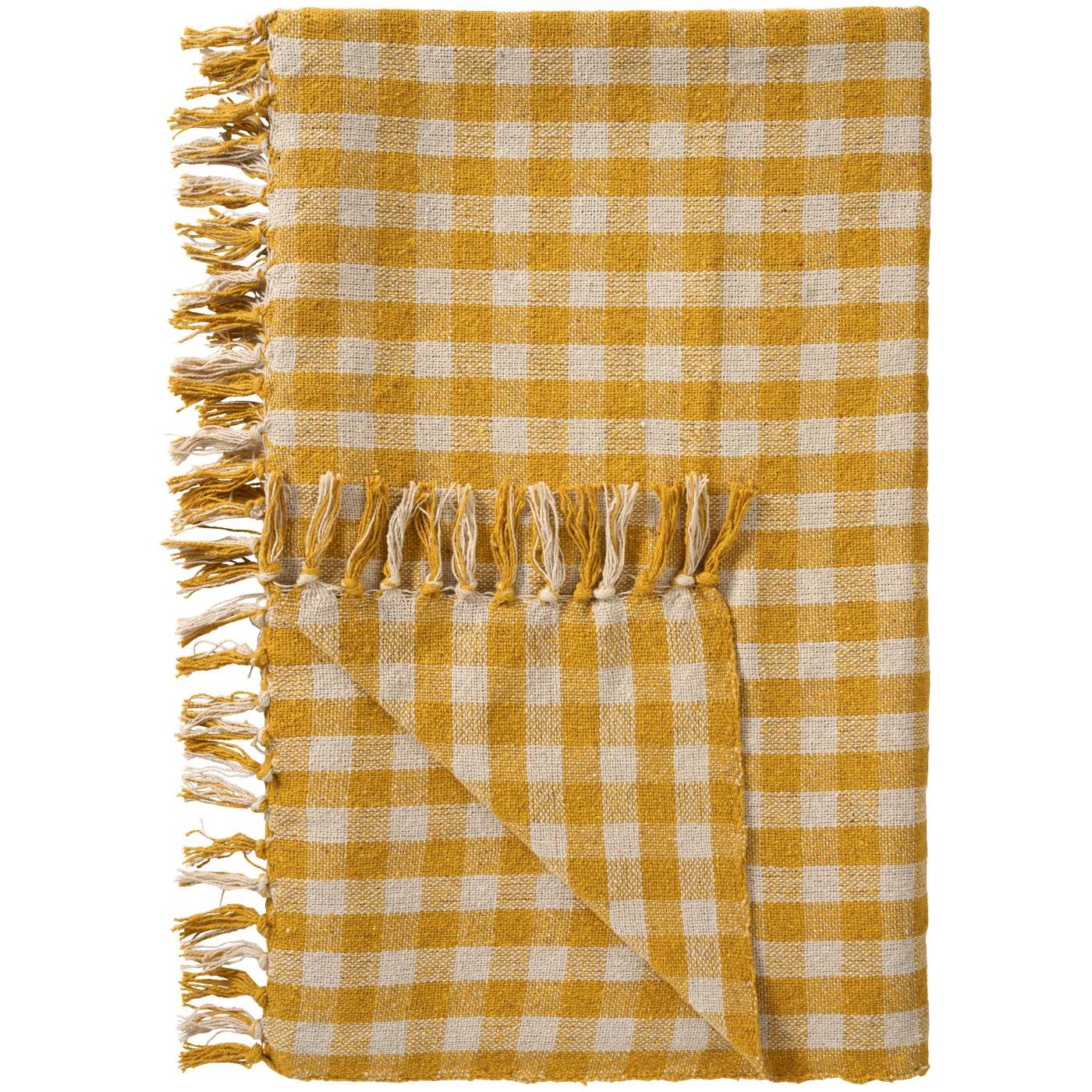Throw natural/yellow checks W: 130 L: 160