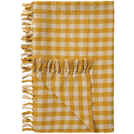 Throw natural/yellow checks W: 130 L: 160