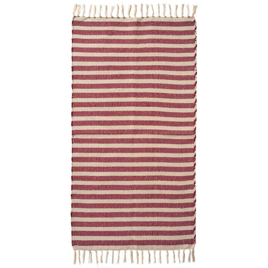 Floor runner cream and red stripes
