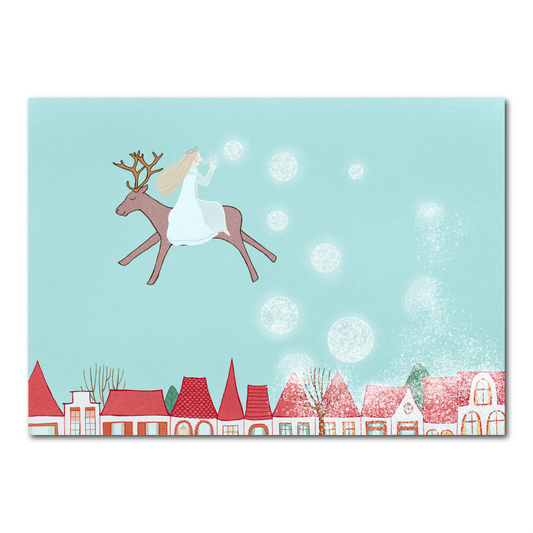 Blowing Snow Bubbles | Christmas Card