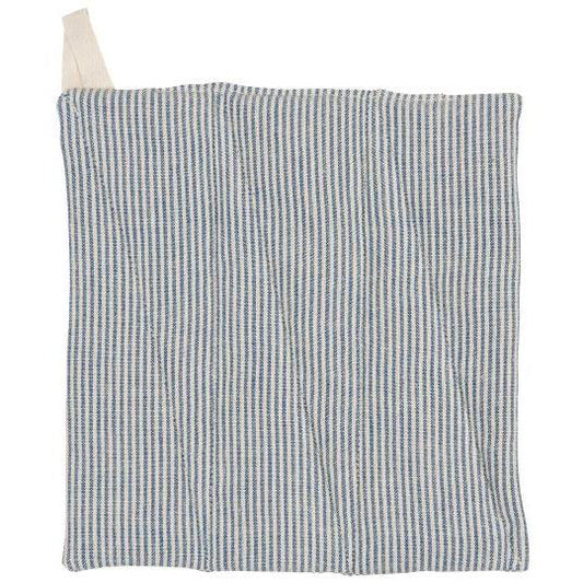 Pot holder Charlie w/thin dark blue stripes