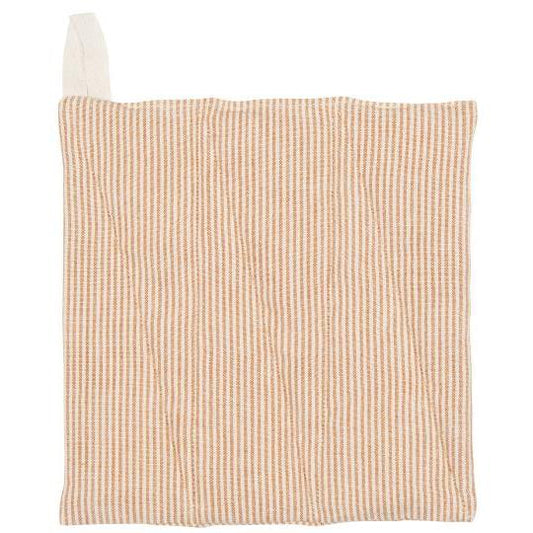 Pot holder Matilde w/thin rustic brown stripes