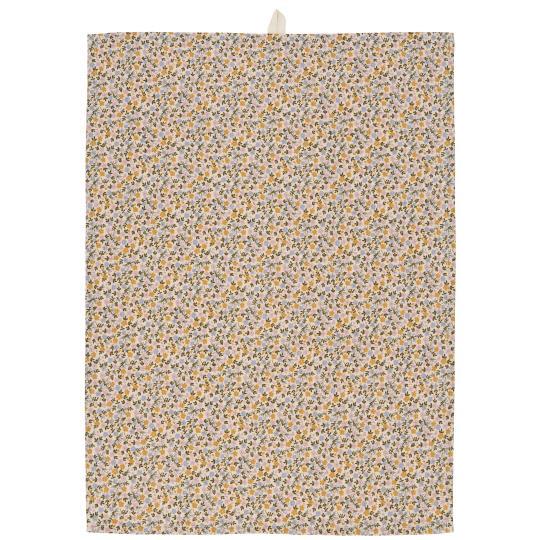 Tea towel Line w/multicoloured small flowers