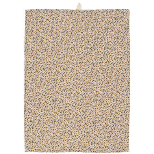 Tea towel Line w/multicoloured small flowers