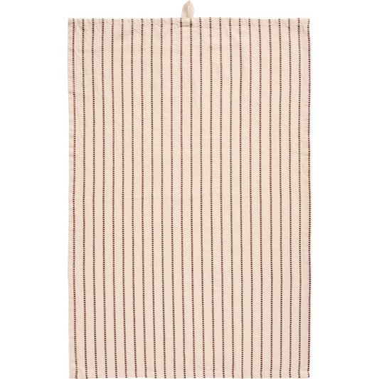 Tea towel Dixie natural w/brown woven stripes