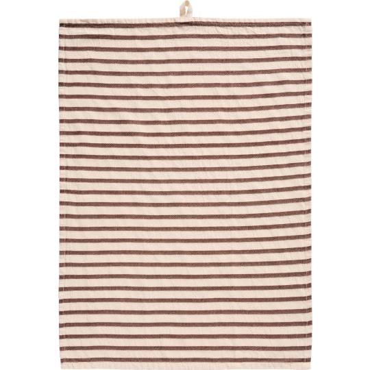 Tea towel Freddy natural w/brown stripes across