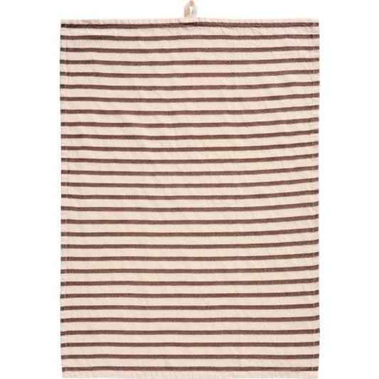 Tea towel Freddy natural w/brown stripes across