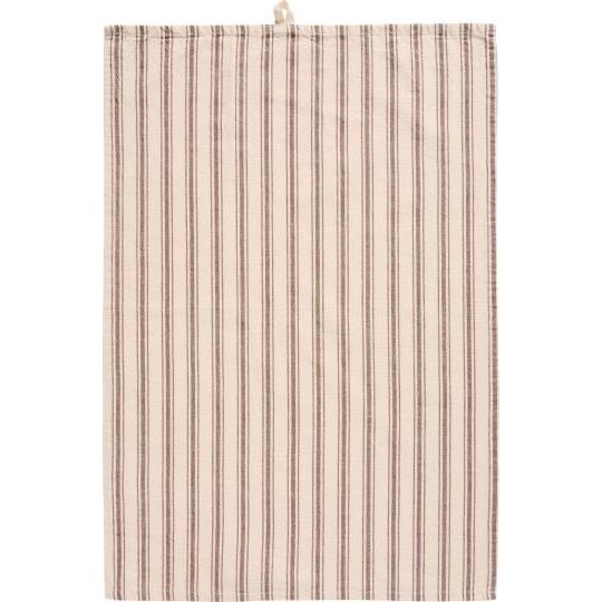 Tea towel Erling natural w/brown stripes, thin and wide