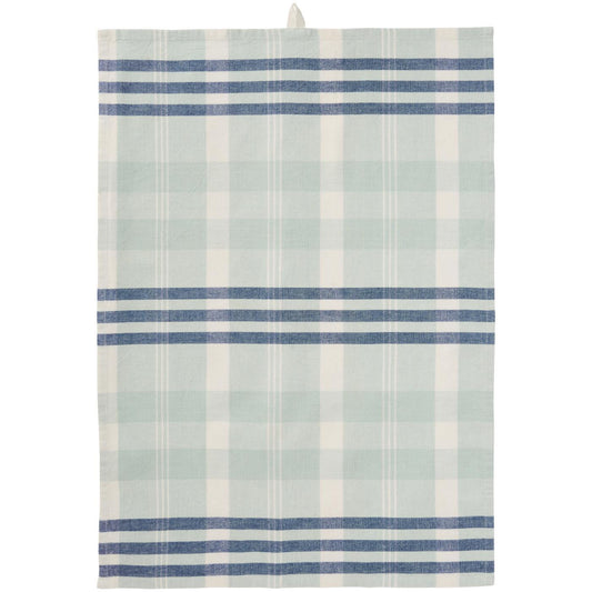 Tea towel Lucy w/light blue, dark blue and white stripes
