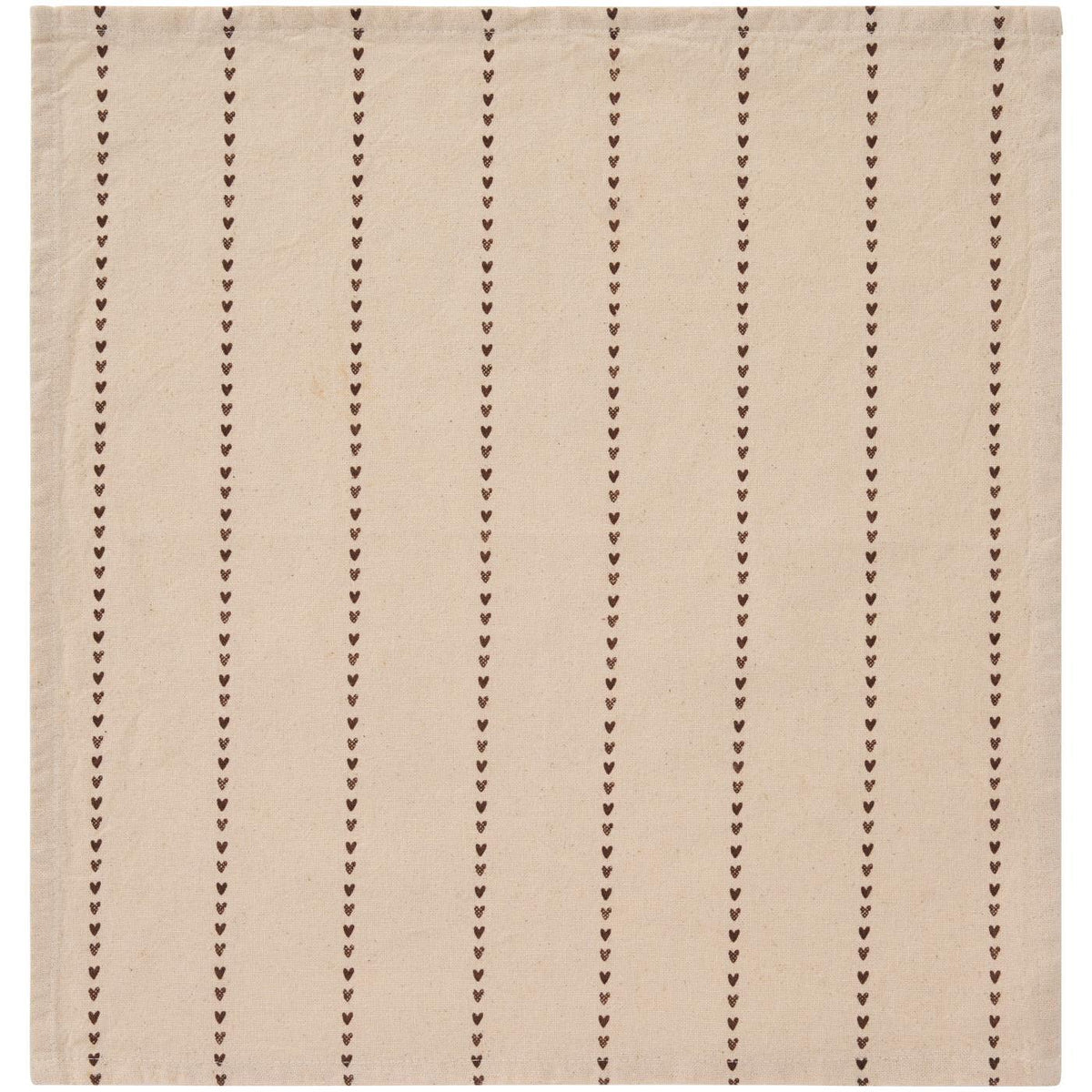 Napkin Valentina natural w/brown hearts in rows