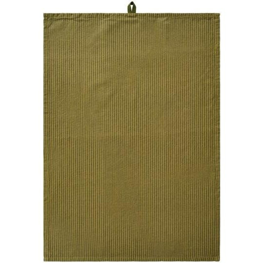 Tea towel Daniella green w/dark green stripes