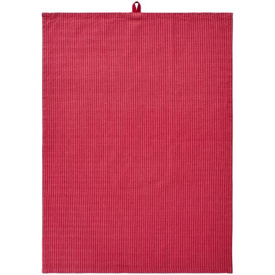 Tea towel Daniella raspberry w/red stripes