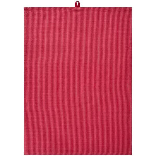 Tea towel Daniella raspberry w/red stripes