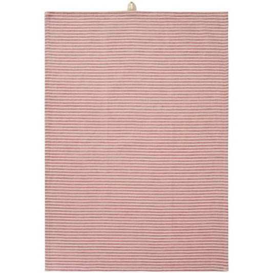 Tea towel Martina natural w/red stripes across