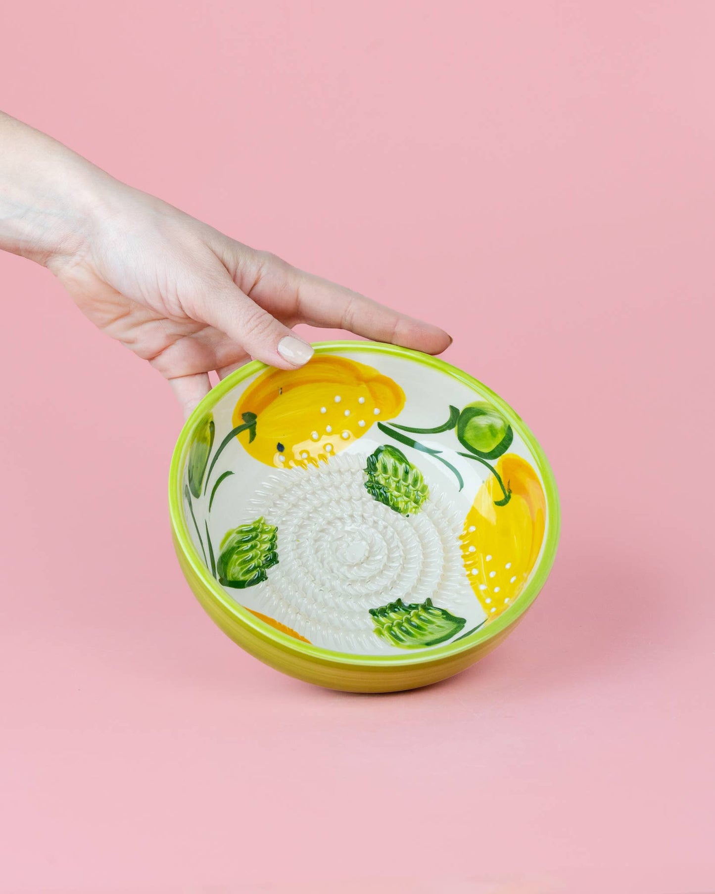 Medium Pottery Grater Bowl for Kitchen & Home Decor