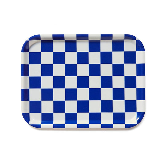 Sea Salt CHECKER Rectangular Serving Tray - 27x20 cm