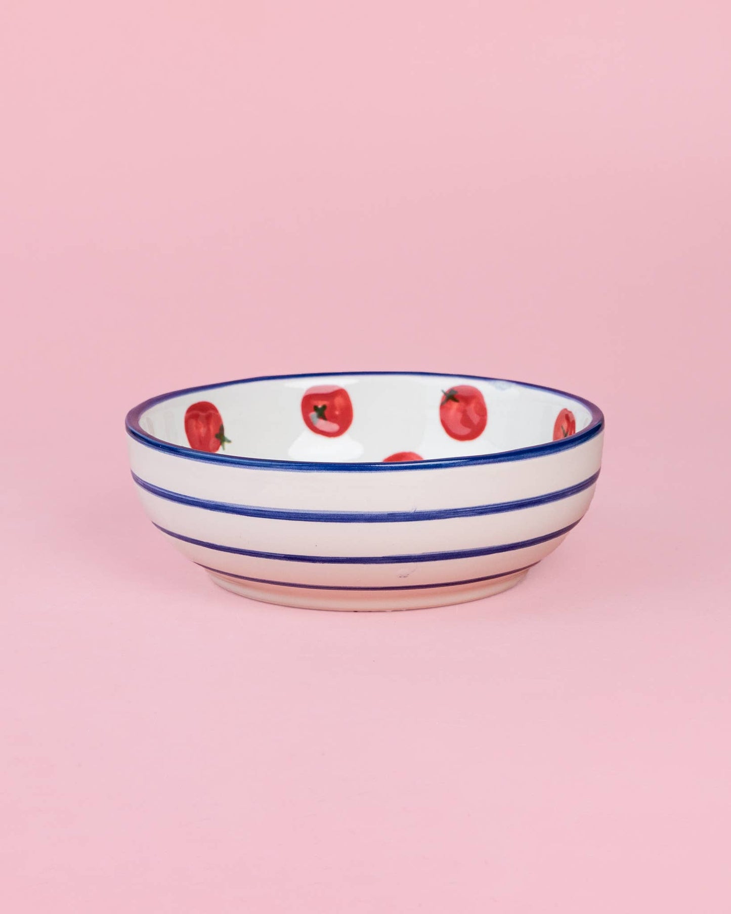 Ceramic Garlic Grater Plate - Medium Red & Blue - Pomodoro