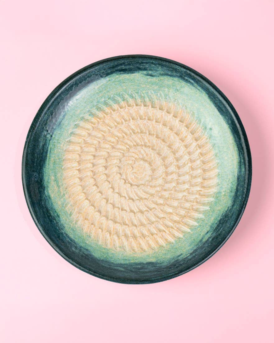 Ceramic Garlic Grater Plate - Small Turquoise