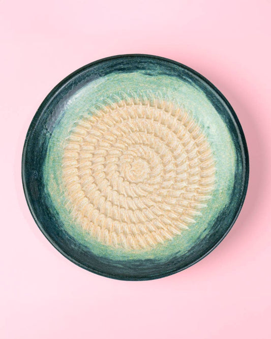 Ceramic Garlic Grater Plate - Small Turquoise
