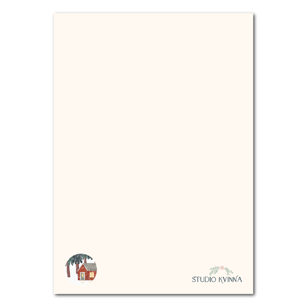Woodland cottage with a little fox | Postcard