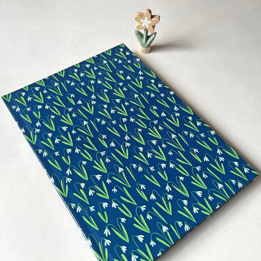 Notebook with snowdrops | A5: Blank