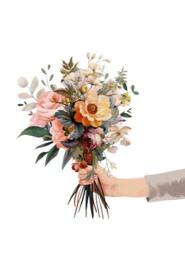 Sustainable postcard Holding flowers